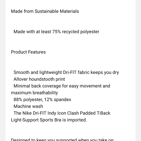 Nike Sports Tank top Bra Dri Fit padded Women's BNWT - Picture 7 of 10